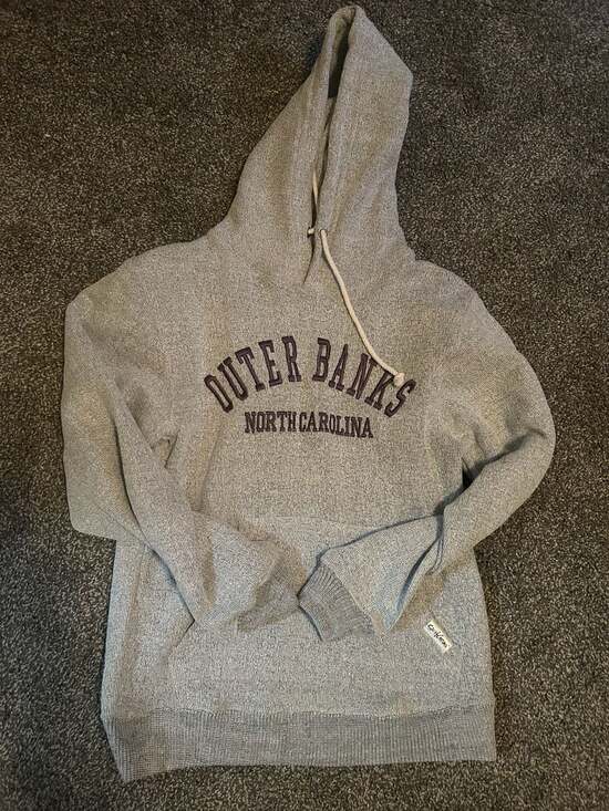 SurfGear Tops - SurfGear Outer Banks North Carolina Heather Grey Pullover Hoodie Size Small